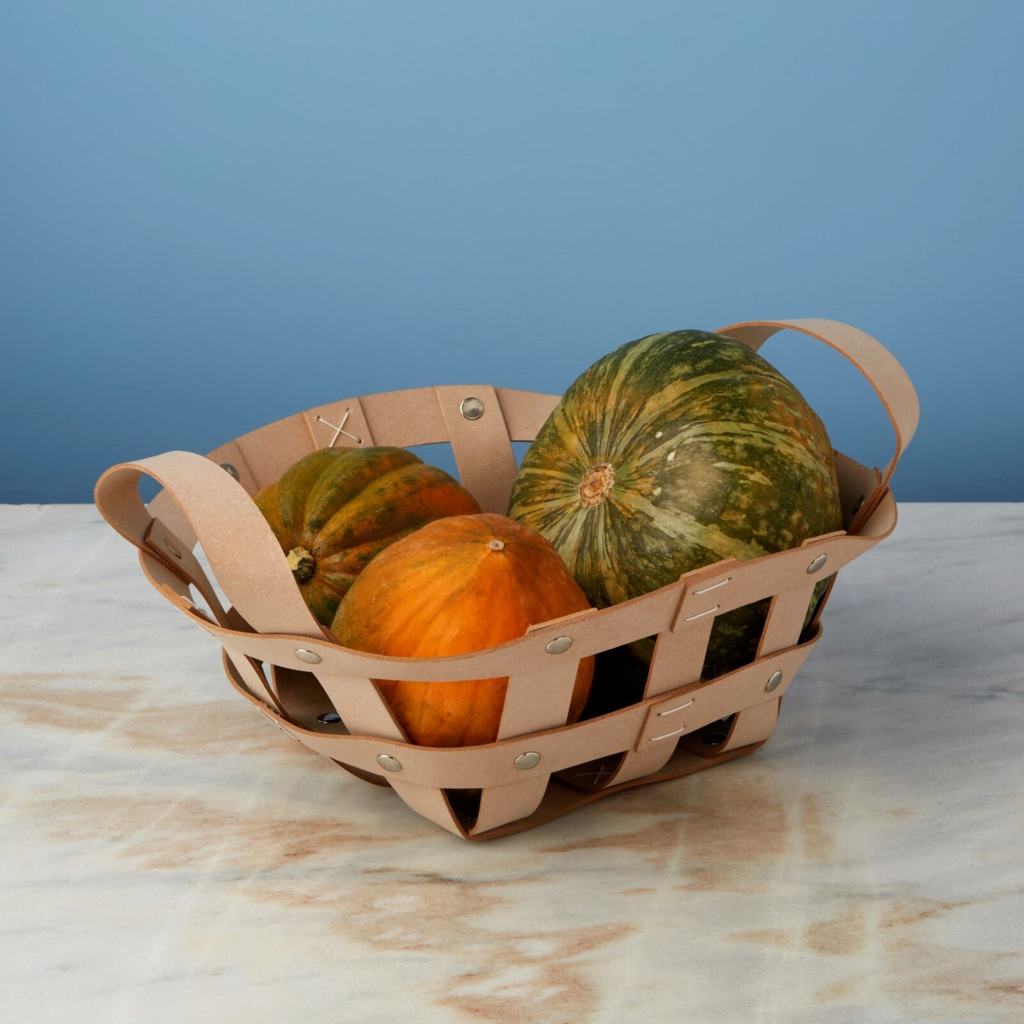 Leather Tabletop Basket