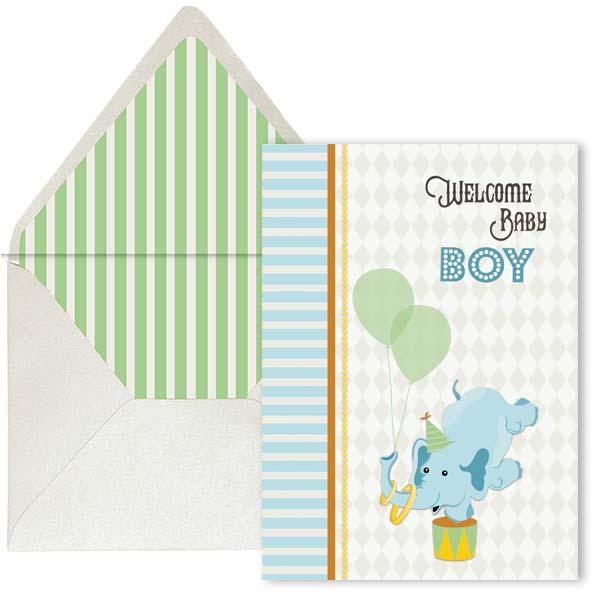 Baby Boy Elephant Card