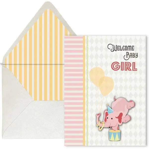 Baby Girl Elephant Card