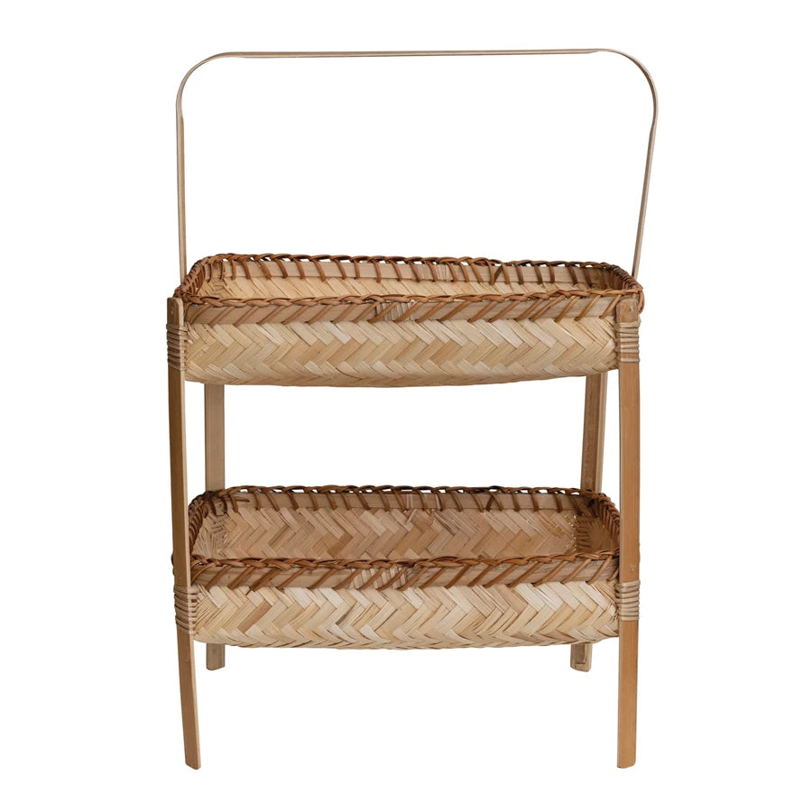 Bamboo 2-Tier Basket