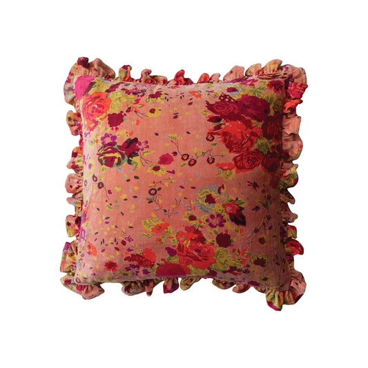 Velvet Floral Pillow