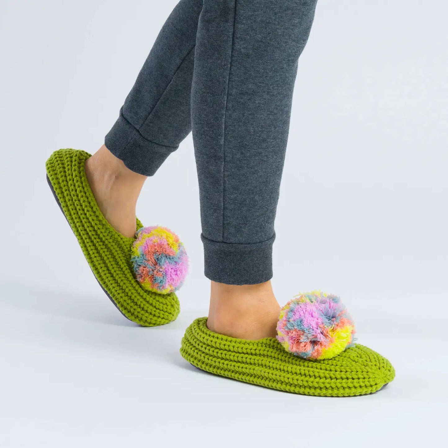 Pom Rib Slippers