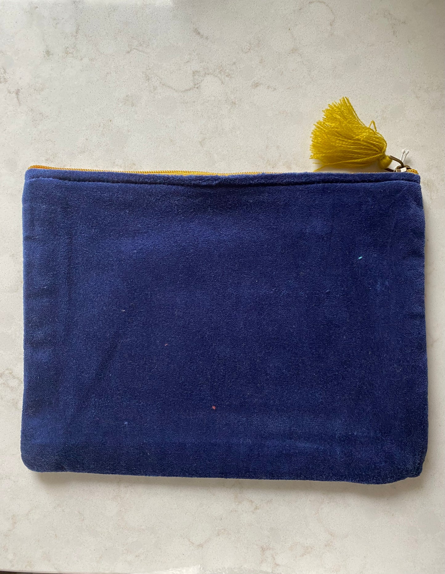 Cotton Velvet Zip Pouch